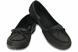 Туфлі жіночі мокасини лофери Крокси Колорлайт оригінал / Crocs Womens Wrap ColorLite Ballet Flat (16209-060), Чорні, фото 2