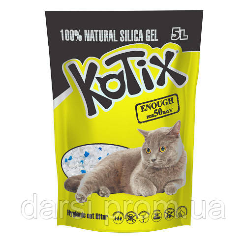 Силикагелевый наполнитель для кошачьего туалета Kotix 5 л (137496) (ID ...