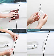 Захисні смужки накладки для автомобіля Baseus Streamlined car door bumper strip CRFZT-02 4шт Прозорий, фото 5