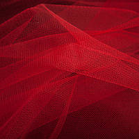 Тканина фатин турецька ширина 3 м середньої жорсткості кольору в асортименті Червоний