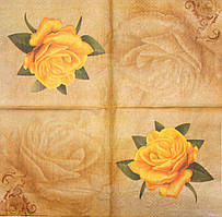 Серветки декупажні Жовта троянда 1177