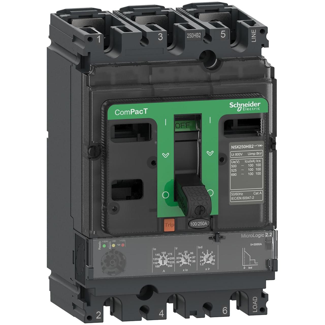 Автоматичний вимикач. УЗО Автомат Schneider Electric ComPacT NSX 250A, 3P, 36kA (C25F3TM250)