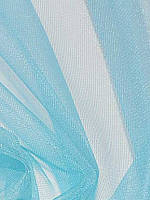 Тканина фатин турецька ширина 3 м середньої жорсткості кольору в асортименті Блакитної