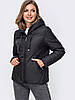 Коротка куртка жіноча з капюшоном демі розмір 42-56, фото 3
