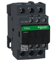 Контактор 32 А, Schneider Electric TeSys Deca, 3P(3 NO)+(1NO+1NC), AC-3,AC-3e, 440 В, котушка AC 220 В