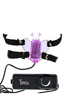 Вібромасажер кліторальний у вигляді метелика з пультом управління фіолетовий Butterfly Stimulator Кайф