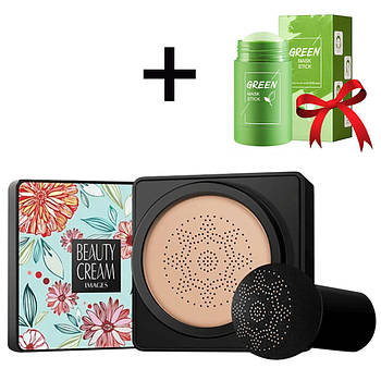 Кушон і спонжик Images Moisture Beauty Cream Concealer, Натуральний + Подарунок Маска для обличчя / Тональний крем + спонжик