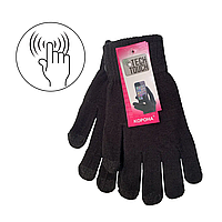 Зимові рукавички для сенсорного екрану ТМ Корона, чорний G07076-1