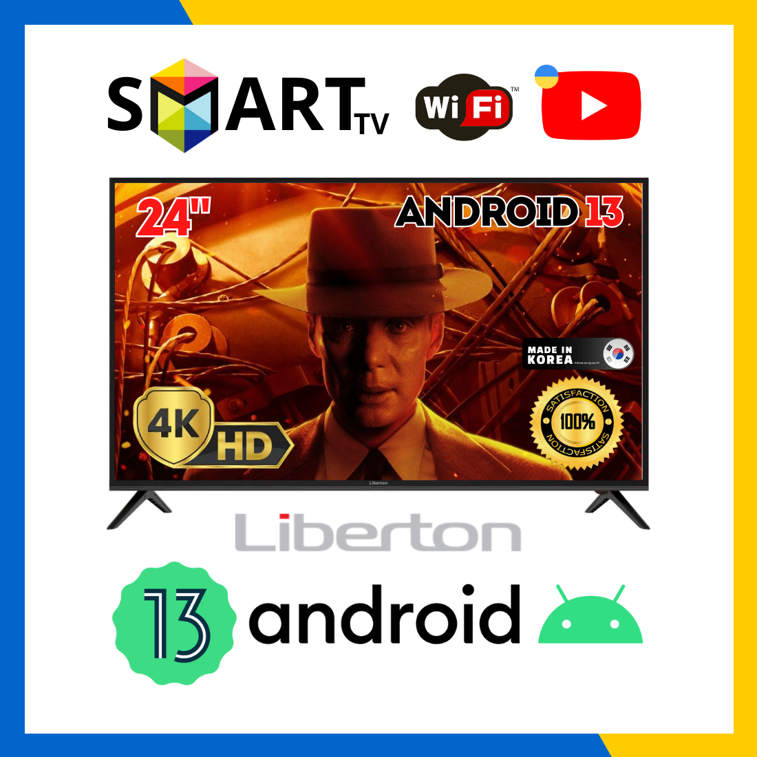 Телевізор Liberton 24" Smart-TV/Full HD/DVB-T2/USB + Пульт