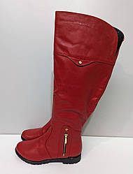 STTOPA зима. Висота 47 см. Розмір 39-25,5 см. Чоботи з натуральної шкіри шкіряні. 266-3641 Червоні