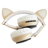 Навушники з вушками котика ST77 | Дитячі навушники з вушками | Бездротові навушники DC-269 з вушками