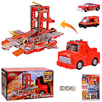 Игровой набор Пожарная станция машинки в наборе многоуровневый паркинг E7001-1