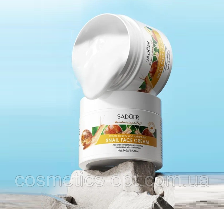 Крем для обличчя та шиї з муцином равлика SADOER Snail Face Cream, 140 g