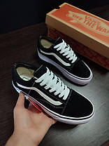 Кеди Vans Old Skool Platform чорно білі на високій підошві кросівки жіночі, фото 6
