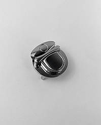 Замок для сумки овал, 3см, НІКЕЛЬ