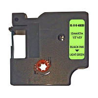 Стрічка для принтера етикеток UKRMARK RL-D-R-46030-BK/LG шовкова стрічка. для DYMO серії D1. 12 мм х (CD46030)