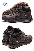 Мужские зимние кожаные ботинки Reebok Classic Brown, кроссовки зимние Рибок Коричневые, спортивные ботинки