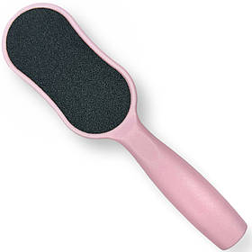 Тертка двостороння з ручкою для ніг, видалення мозолів та огрубілої шкіри (пилка, пемза педикюрна) - 178 Рожевий