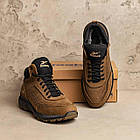 Шкіряні чоловічі теплі зимові черевики з натуральним хутром Reebok Classic Olive високі зимові кросівки з хутром, фото 7