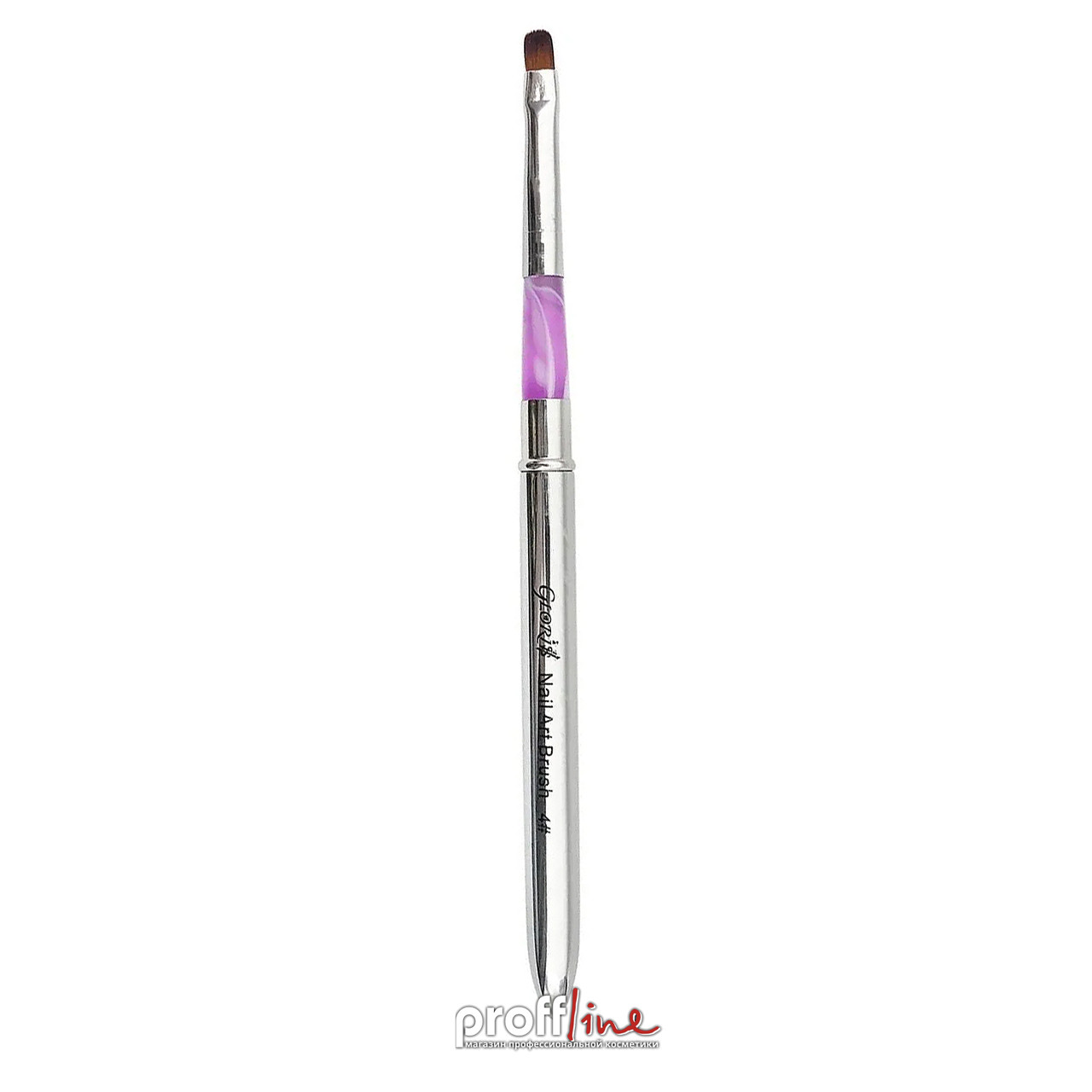 Пензель для гелю з металевою ручкою Фурман (ал No 4), фото 1