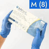 Перчатки нитриловые (размер М) голубые 3,5г Medicom, 100 шт