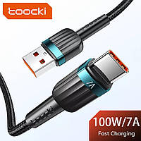 Кабель для быстрой зарядки Toocki PD 100W USB C к USB 7a Black