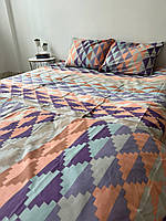 Комплект постельного белья Бязь голд люкс Разноцветный с геометр узором Семейный размер 220х240, 2 подод