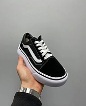 Кеди Vans Old Skool Platform чорно білі на високій підошві, фото 4