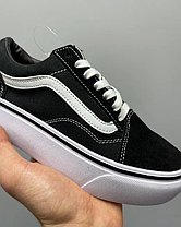 Кеди Vans Old Skool Platform чорно білі на високій підошві, фото 6
