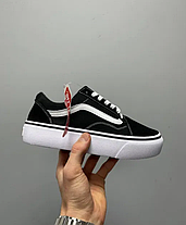 Кеди Vans Old Skool Platform чорно білі на високій підошві, фото 3