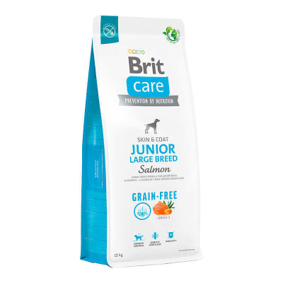 Сухий корм для молодих собак великих порід Brit Care (Бріт Кеа) Dog Grain-free Junior Large Breed з лососем 12 кг