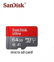 Карта памяти SanDisk 64GB Ultra microSDHC, карта памяти для телефона видеорегистратора фотокамеры