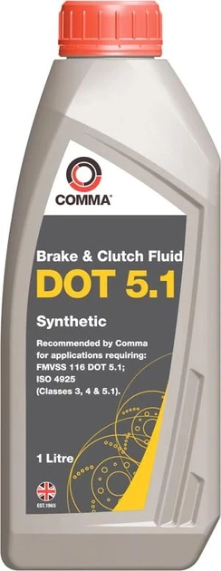 Гальмівна рідина COMMA  DOT 5.1 BRAKE FLUID  1л.