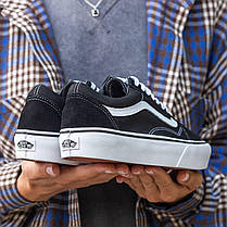 Vans Old Skool Platform чорно білі кеди кросівки жіночі на високій підошві, фото 6