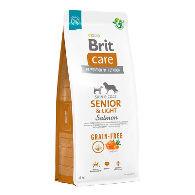 Сухий корм для старіючих собак Brit Care (Бріт Кеа) Dog Grain-free Senior & Light з лососем 12 кг