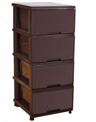 Комод "Ротанг" на 4 шухляди Темно-коричневий