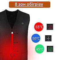 Терможилет з підігрівом "Eco-obigriv Neopren-8" на 8 зон обігріву, 3 режими регулювання температури L, фото 4