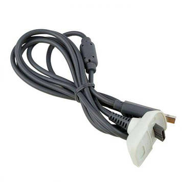 USB кабель для зарядки бездротового джойстика Xbox 360 (Білий) 1,8 м (Висока якість)