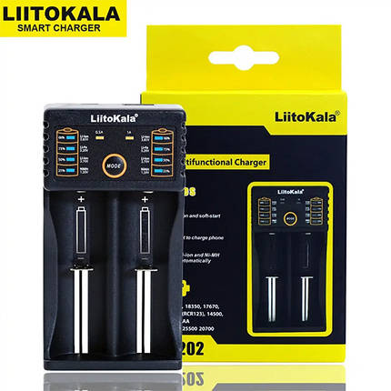 Зарядний пристрій з функцією PowerBank, LiitoKala Lii-202 універсальний, Li-Ion, Ni-Mh, Ni-Cd, фото 1
