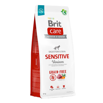 Сухий корм для собак з чутливим травленням Brit Care (Бріт Кеа) Dog Grain-free Sensitive з олениною 12 кг
