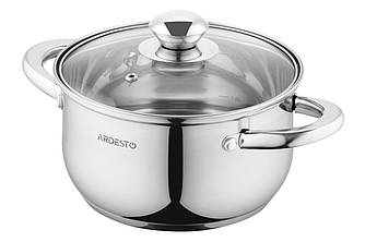 Каструля зі скляною кришкою Ardesto Gemini Gourmet Spoleto, 2.3л, нержавіюча сталь