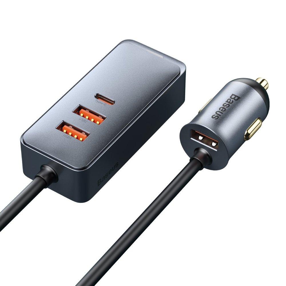 Автомобільний зарядний пристрій Baseus Share Together 3x USB / USB Type C 120 W PPS QC Dark-Gray (CCBT-B0G)