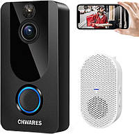 Видеокамера дверного звонка CHWARES с перезвоном, 1080p HD, беспроводной Wi-Fi, видеозвонок видеодомофон