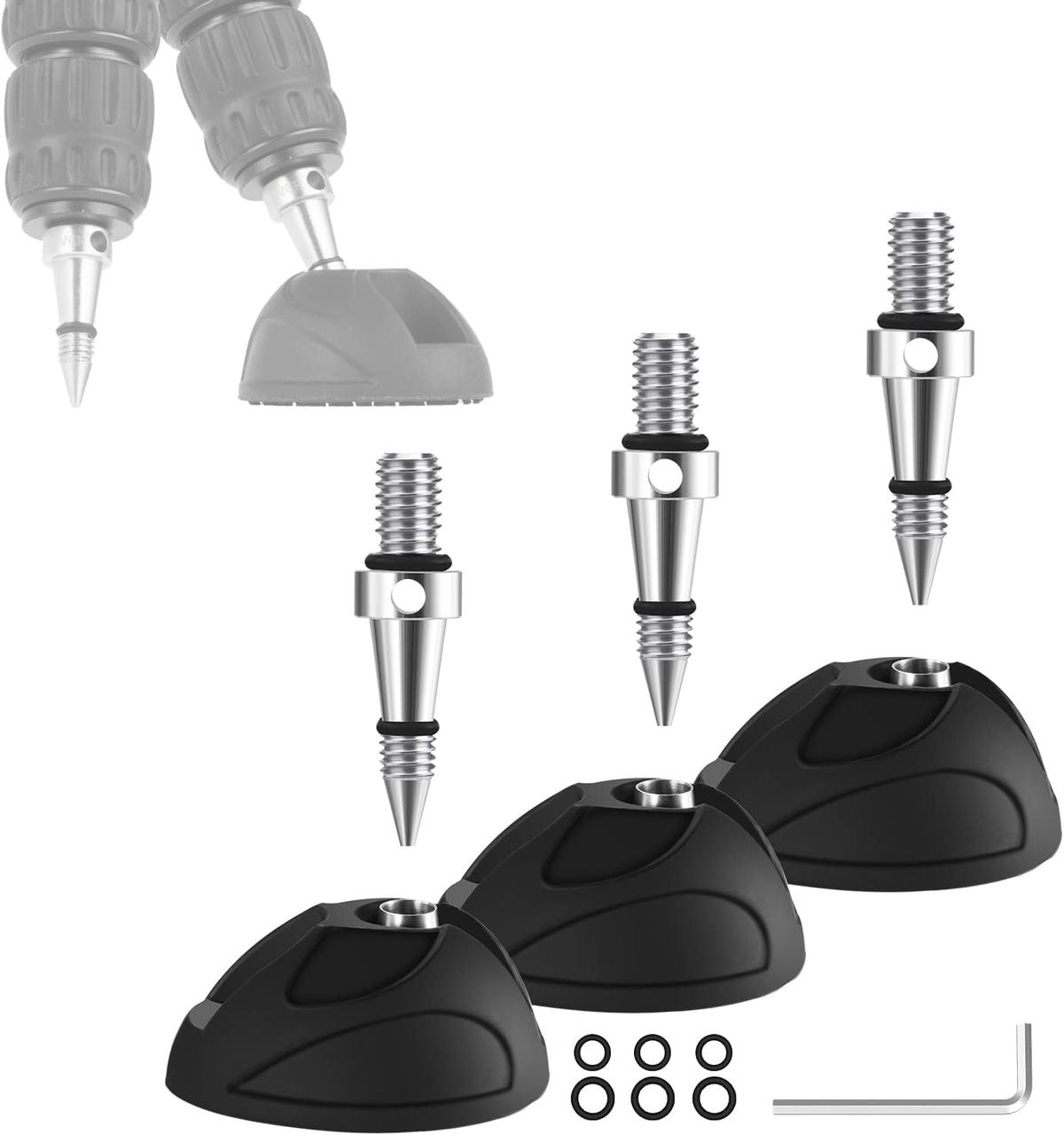 Універсальна накладка для ніжок штатива NEEWER зі знімними шипами штатива, 3 комплекти неслизьких шипів для гумових ніжок моноподі, фото 1