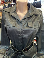 Женская блузка с длинным рукавом на пуговицах, размер XXL