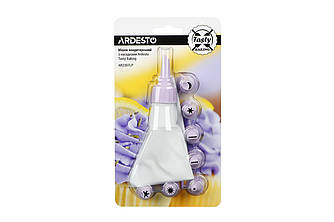 Мішок кондитерський з насадками Ardesto Tasty baking,  26.8x13.4см, пластик, ліловий