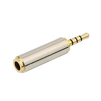 Перехідник аудіо Jack 2.5mm 4pin-3.5mm 4pin M/F Lucom (25.02.5259) адаптер Gold