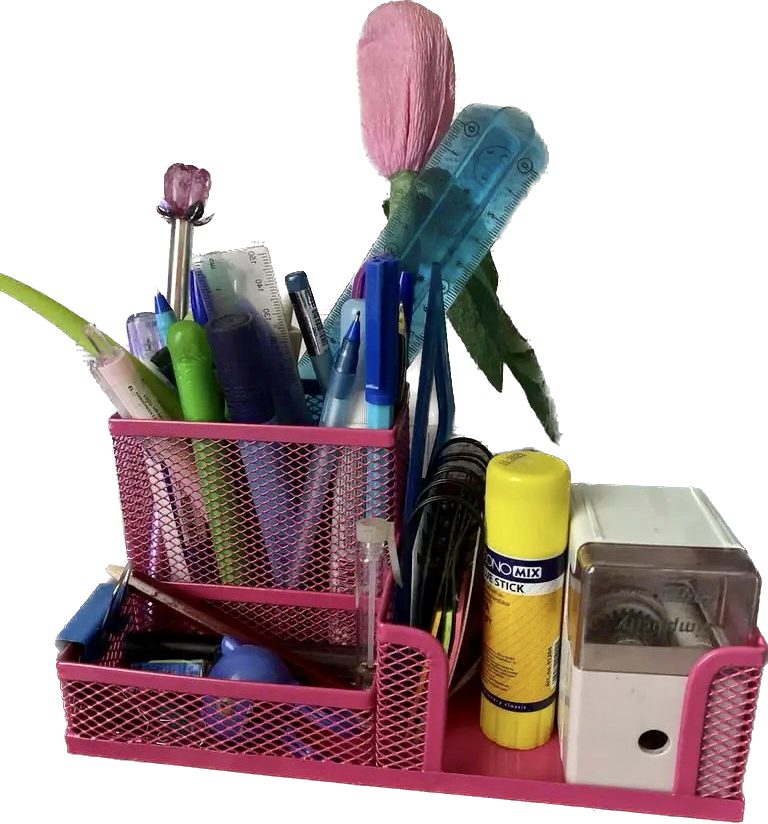 Органайзер канцелярський металевий рожевий, фото 1