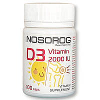 Вітаміни та мінерали Nosorog Vitamin D3 2000 IU, 100 капсул