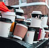Одноразові паперові стакани з малюнком 250 мл Coffee Natural (FC) 50 шт/уп., фото 6